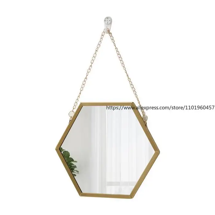 Miroir mural Hexagonal en fer nordique