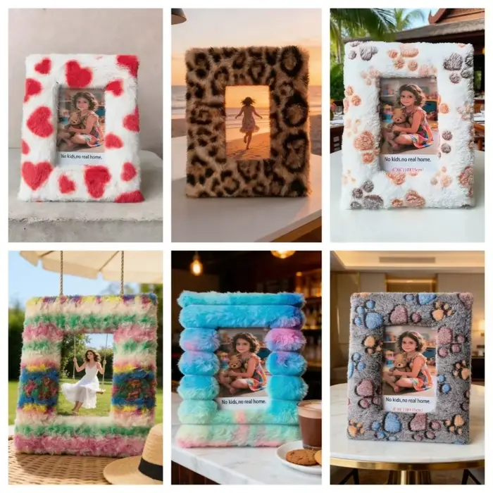 Cadre photo cœur patte de chiot créatif 6/7/8 pouces