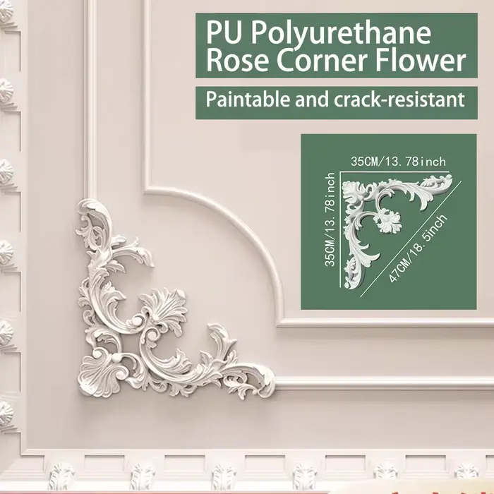Décoration murale en PU, panneau décoratif floral ajouré, moulure murale d'angle, bande de bordure décorative