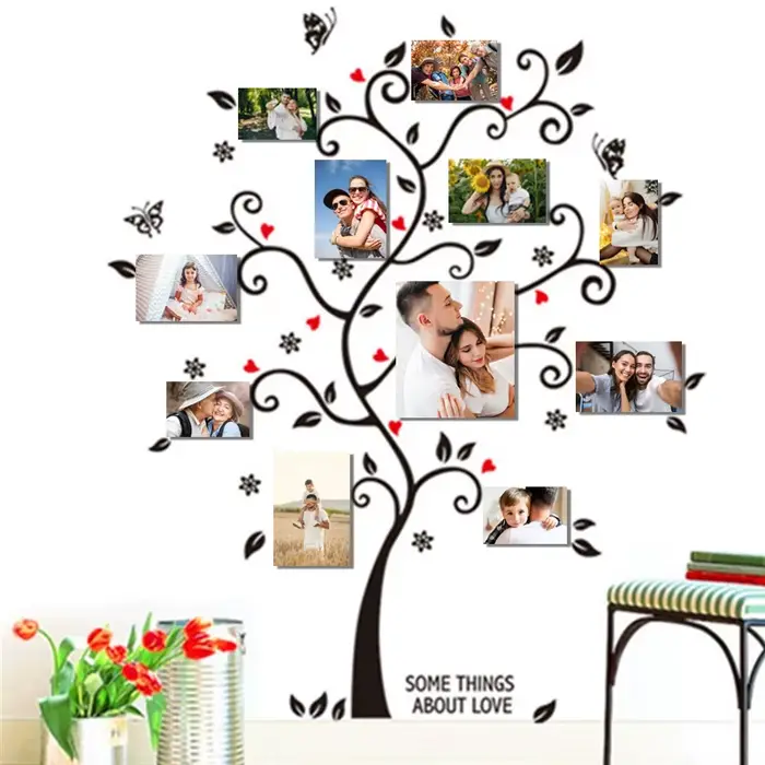 Autocollant mural arbre pour cadre Photo familial