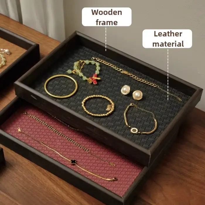 Plateaux à bijoux en bois Vintage
