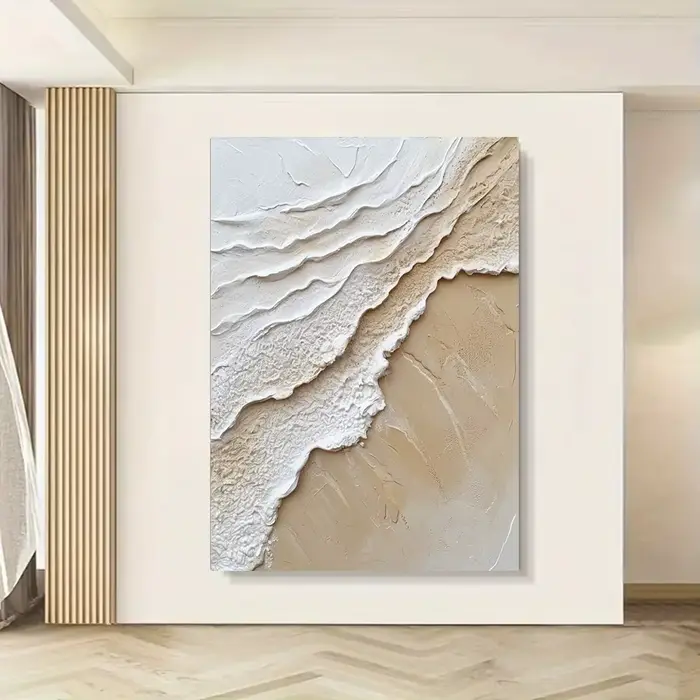 Peinture abstraite sur toile de vagues d'océan modernes