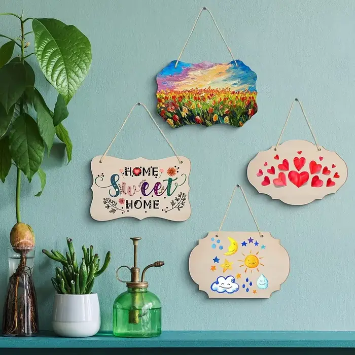 Plaque de Suspension Vierge en Bois Non Fini