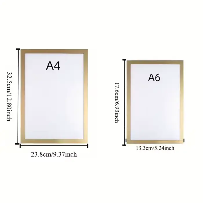 Lot de 3 cadres muraux magnétiques – Présentoir photo et documents auto-adhésif vertical