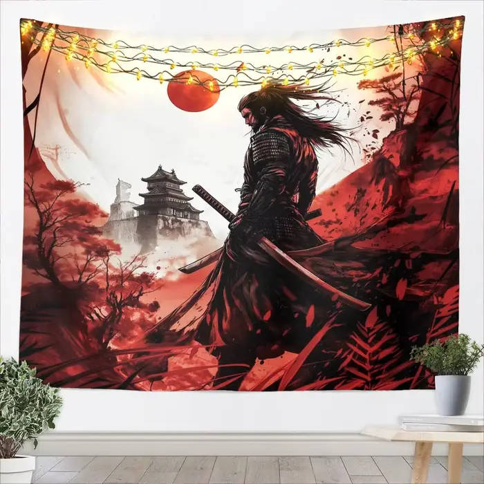 Tapisserie murale chinoise orientale, art paysager zen, peinture à l'aquarelle de montagne, rivière, fleur de lotus, décoration de maison asiatique, affiche