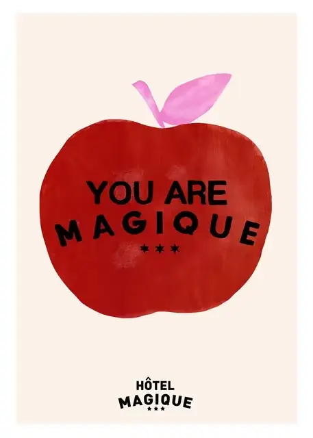 Moderne nordique rétro Art rouge amour pomme Simple français abstrait amour affiche toile impression