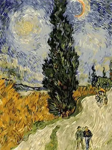Gatyztoire Van Gogh peinture à l'huile par numéros paysage 60x75 cm peinture par numéros sur toile p