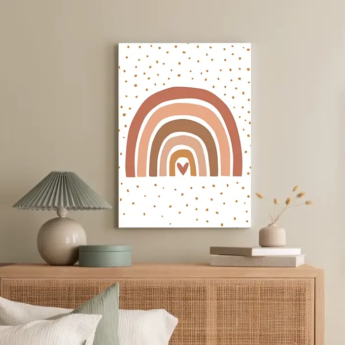 Affiche colorée arc-en-ciel, soleil, nuage, fleur, imprimés, Style Boho, toile d'art mural, peinture pour enfant, décoration de chambre d'enfant et de fille