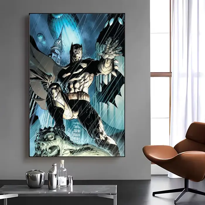 Peinture sur toile de calligraphie Cool Anime B-BatManES