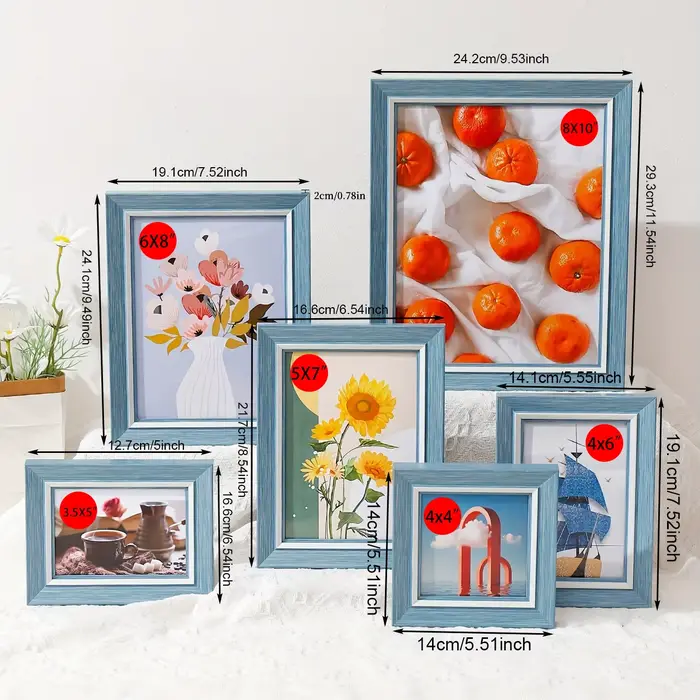 Cadre photo Simple Home Art Déco Cadre photo en plastique bleu