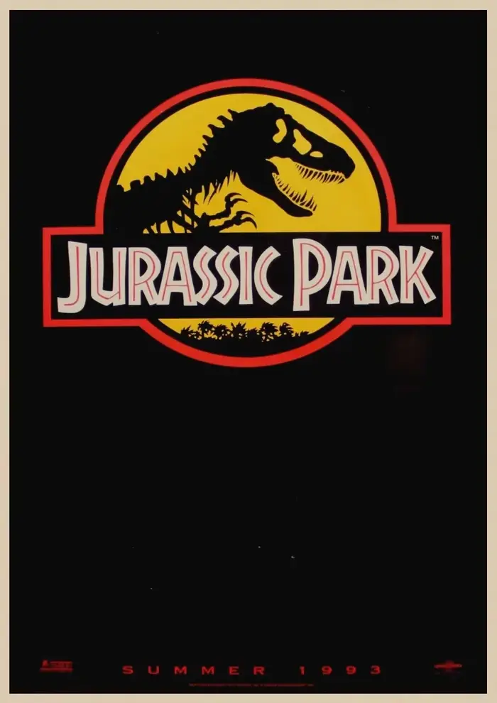 Affiche Vintage de film Jurassic Park, monde des dinosaures, mur d'art imprimé, peinture sur toile,