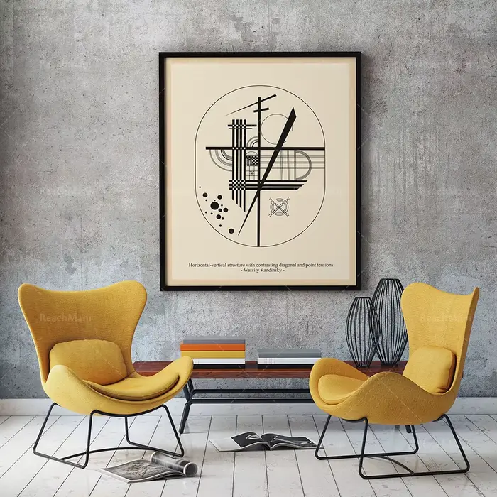 Collection d'ensemble de dessin au trait Wassily Kandinsky, 6 affiches