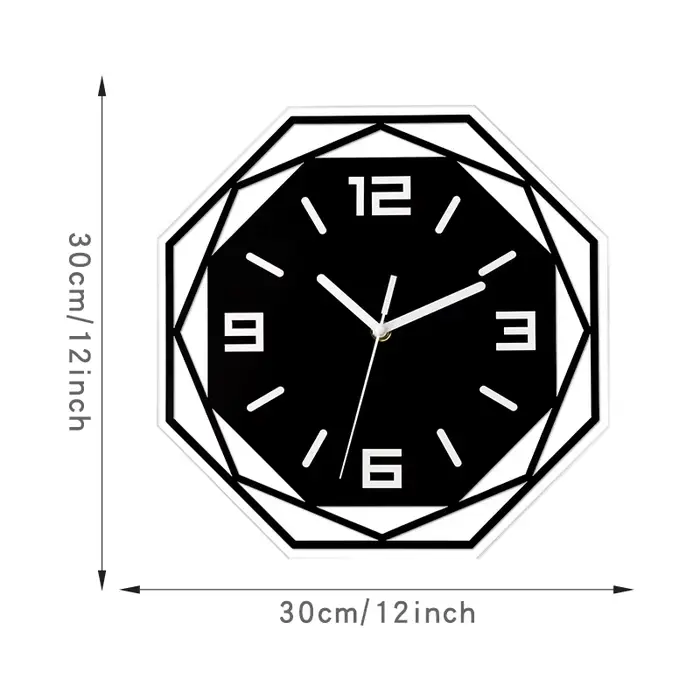 Horloge murale décorative minimaliste moderne, matériau acrylique silencieux, personnalité minimalis