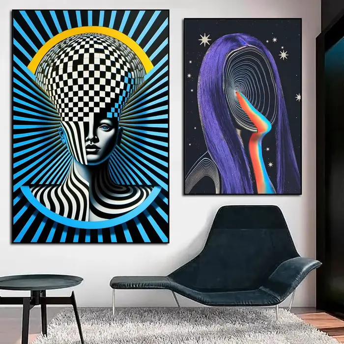 Affiche d'art futuriste abstrait