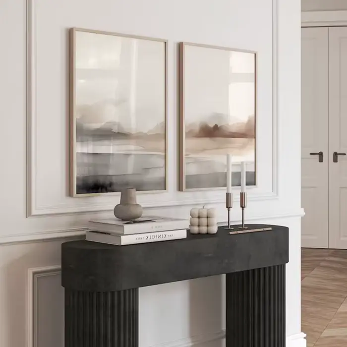 Affiche minimaliste de paysage neutre aquarelle scandinave
