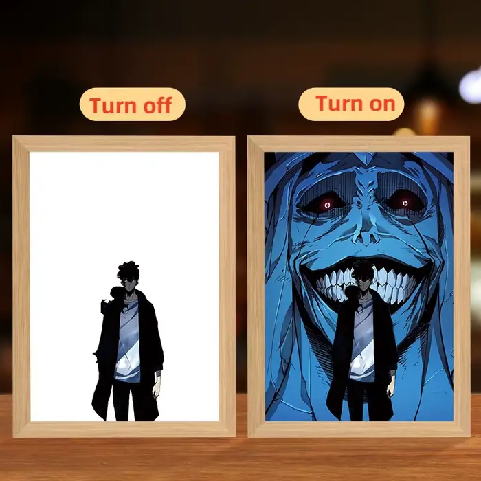 Anime Solo nivellement Seong Jin Woo lumière LED peinture cadre de dessin