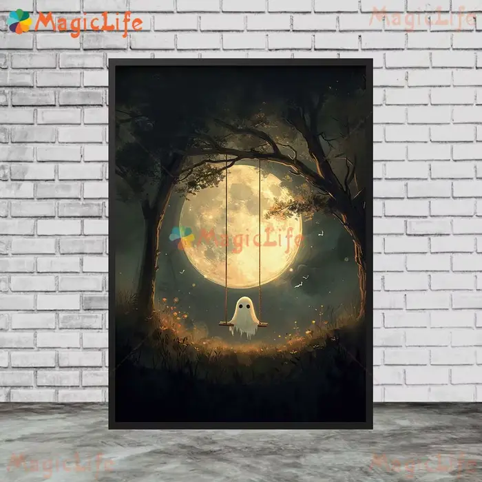 Affiche murale imprimée fantôme drôle Halloween jour des morts