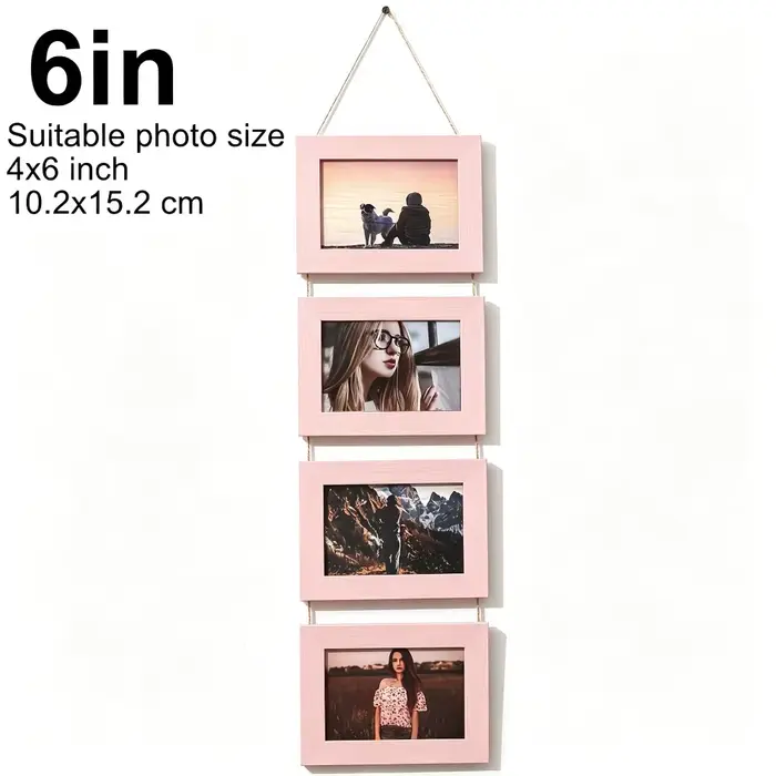 Cadre photo mural rustique en bois, collage de photos multiples, cadre vintage en bois assemblé pour galerie domestique