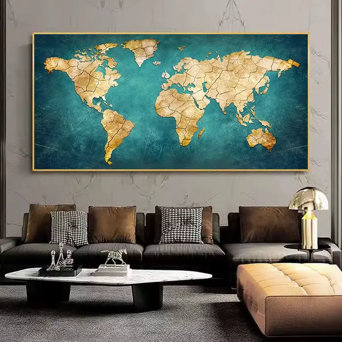 Décoration murale moderne carte du monde