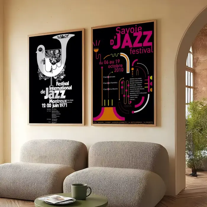 Affiche vintage du festival de musique jazz suisse
