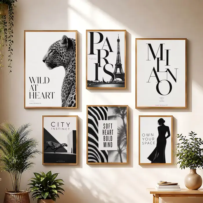 Affiche de mode noir et blanc