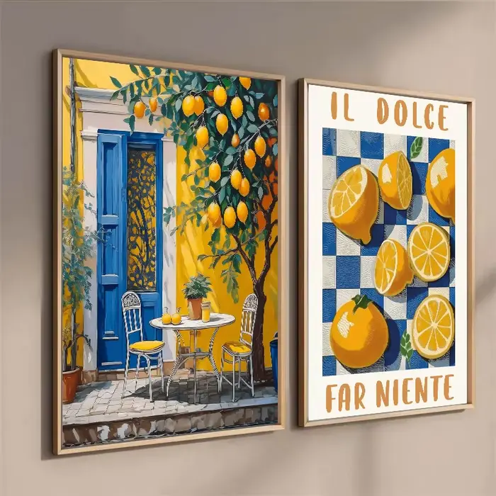 Paysages italiens citron arbre imprime affiche moderne Cottagecore toile peinture photo pour printemps mur Art décor à la maison murale