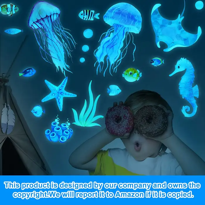 Autocollants muraux lumineux sous la mer