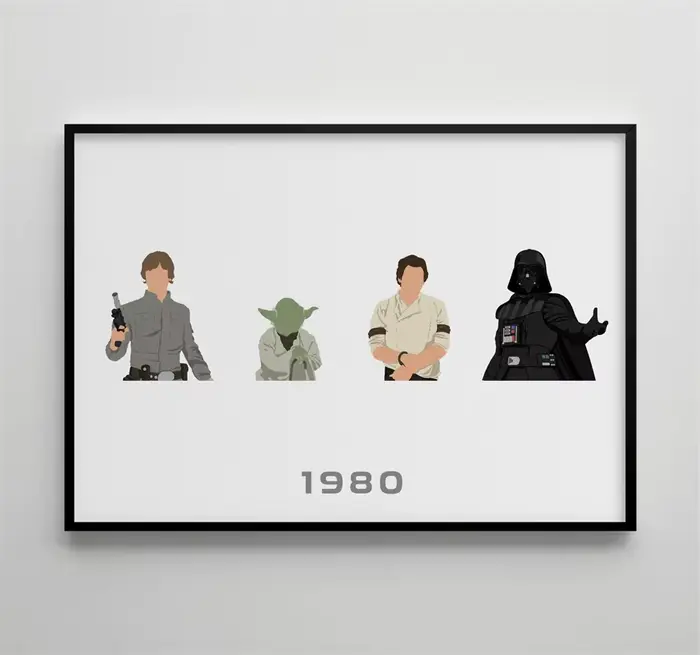 Affiche de film de science fiction classique, Ghostbusters, E.T., Retour vers le futur, art simple, 