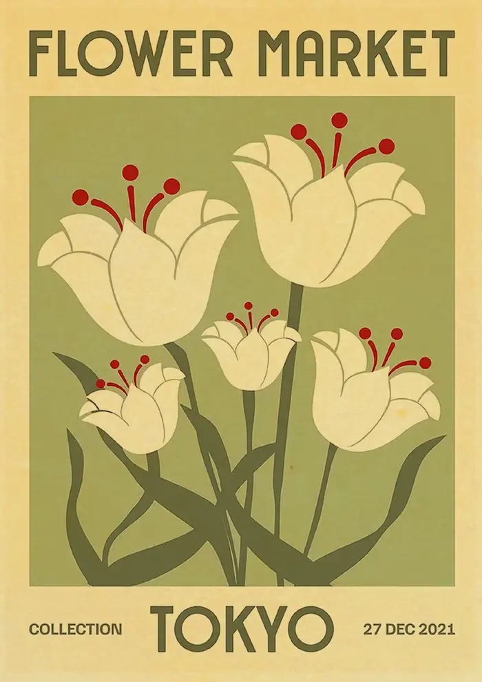 Affiche rétro de mode INS verte inspirante