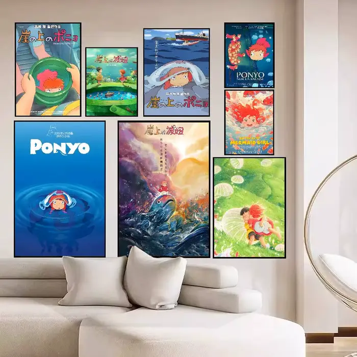 P-Ponyo O-On C-Cliff B-By The S-Sea – affiche collante à faire soi-même