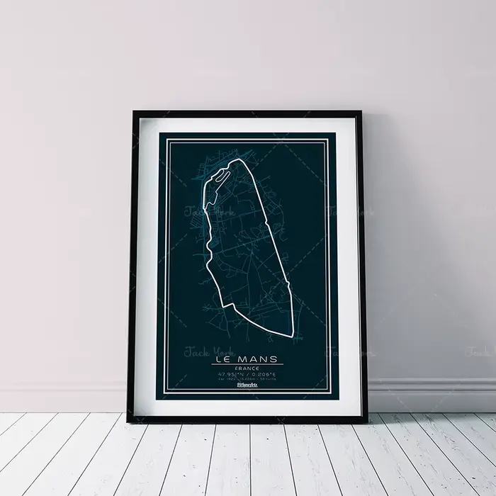 Impression sur piste de course du Mans. Papier d'art de silhouette de circuit