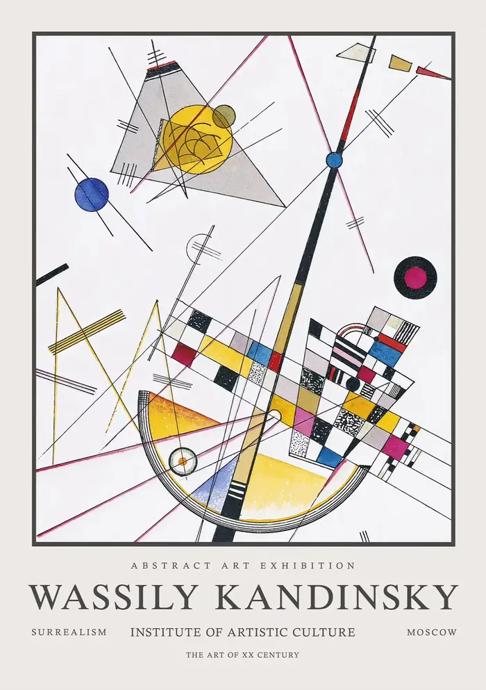Wassily Kandinsky Corne Affiches, Géométrie Abstraite, Art Toile Peinture, Impression Colorée, Mur G