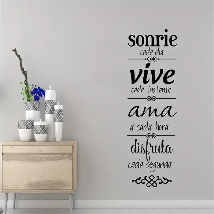 Autocollant mural imperméable avec citations espagnoles