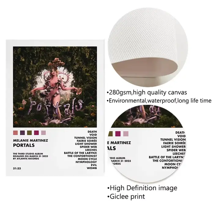 M-Melanie MMartinez 2023 nouvel Album de musique Portals chanteur étoile nordique esthétique Hip Hop affiche toile peinture mur Art décor à la maison