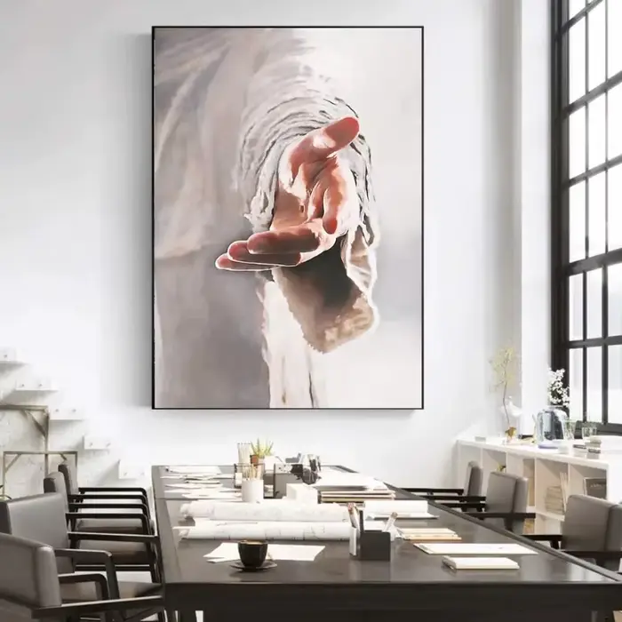 Peinture sur toile décorative de Jésus la main de Dieu