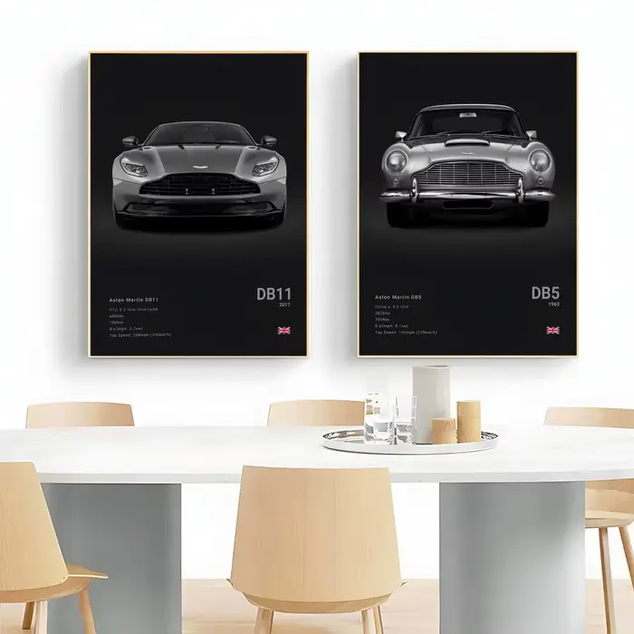 Affiche murale de voiture de sport de luxe britannique A-Aston M-Martin