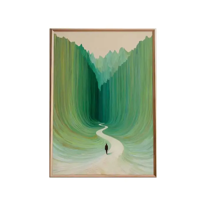 Affiche sur toile de paysage abstrait vert moderne