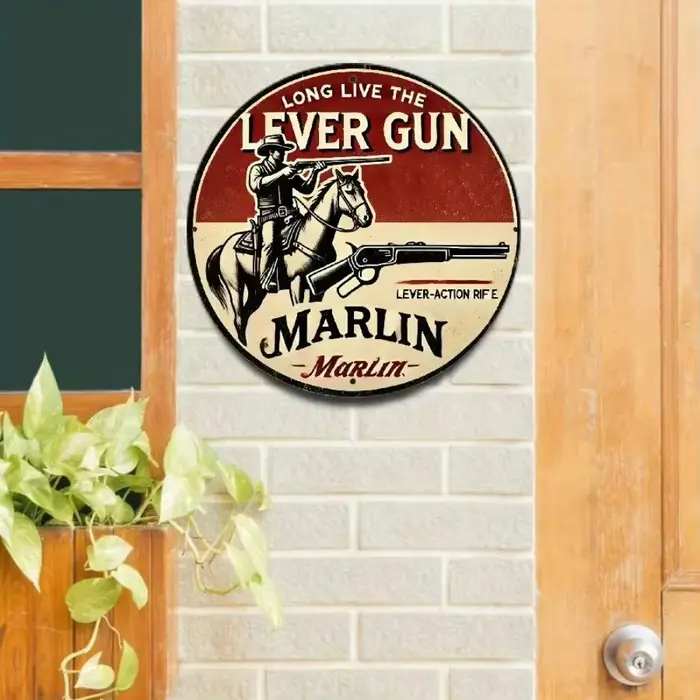 Marlin Rifle – Panneau rond inspiré : idéal pour la décoration de la pièce