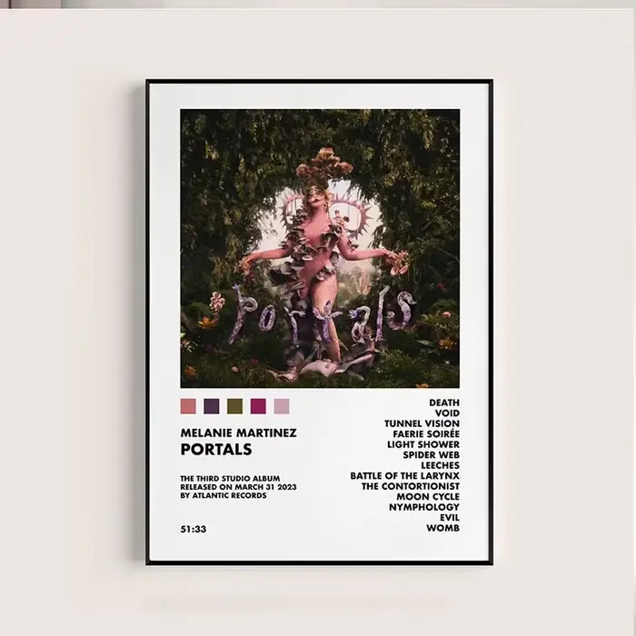 M-Melanie MMartinez 2023 nouvel Album de musique Portals chanteur étoile nordique esthétique Hip Hop affiche toile peinture mur Art décor à la maison