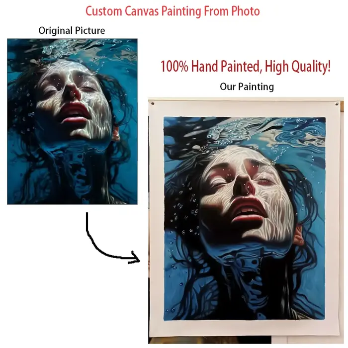 Personnalisez les images sur les peintures murales, peinture à l'huile purement artisanale de haute qualité sur toile, animaux de compagnie, personnages, paysages, portraits
