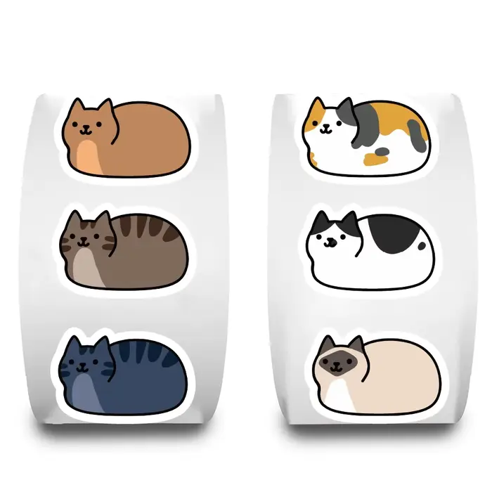 500 pièces Kawaii dessin animé chat Tuo Tuo rouleau autocollants planche à roulettes ordinateur portable bagages