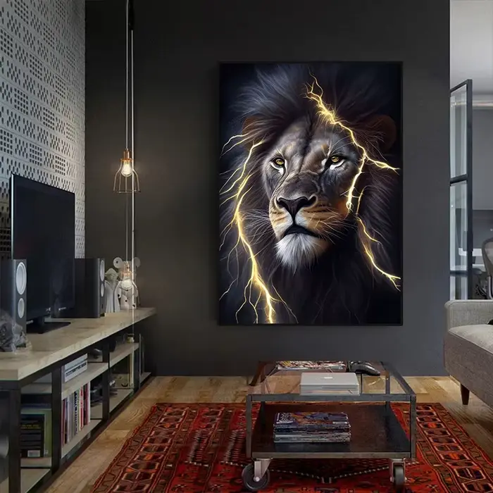Affiches de Lion clair noir et doré