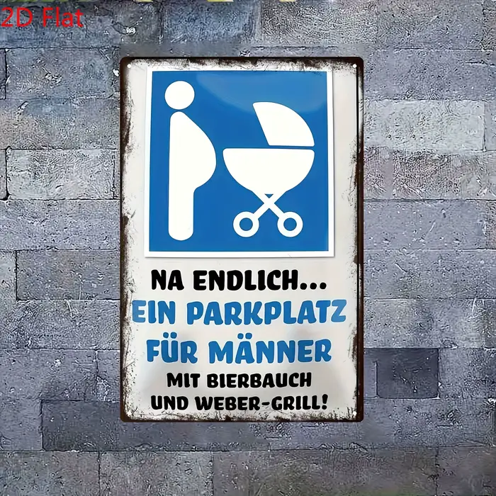 Panneau de stationnement plat 2D pour hommes