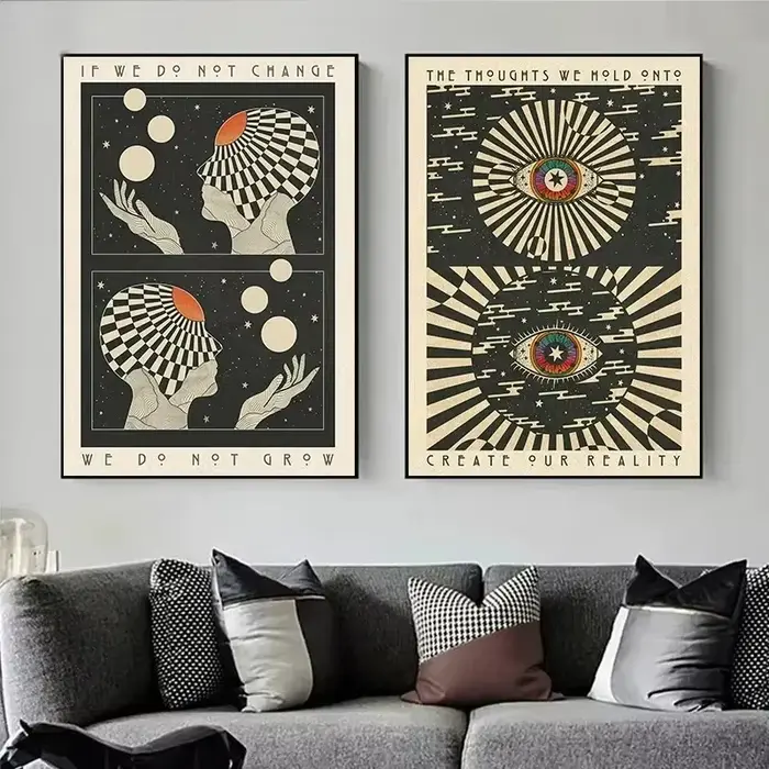 Peinture sur toile rétro bohème psychédélique des années 70