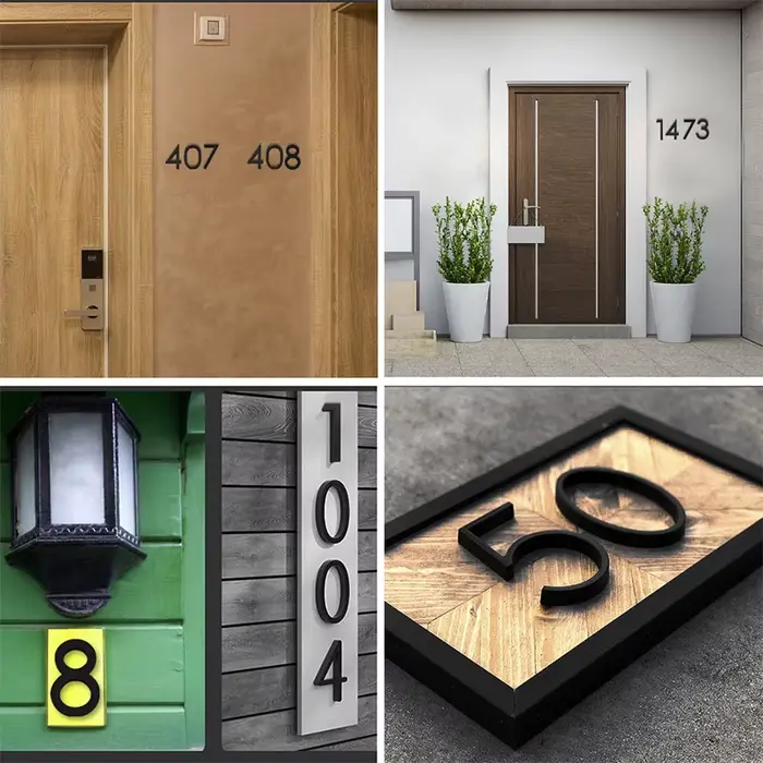 Numéro de maison flottant 3D, 1 pièce, lettres modernes, alphabet de porte, maison, extérieur, noir,
