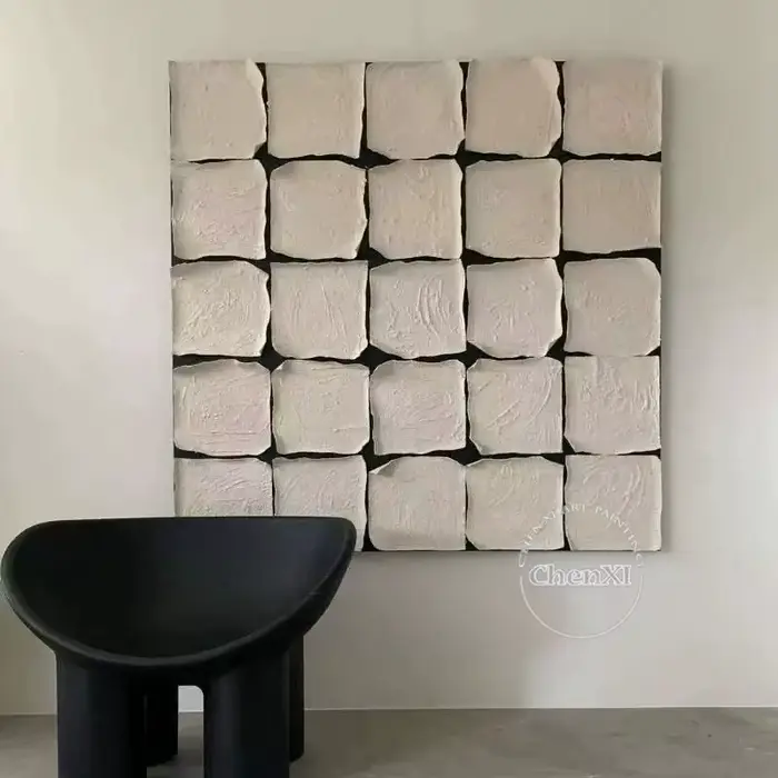 Peinture à l'huile abstraite faite à la main sans cadre, art des douanes en acrylique noir, photo mu