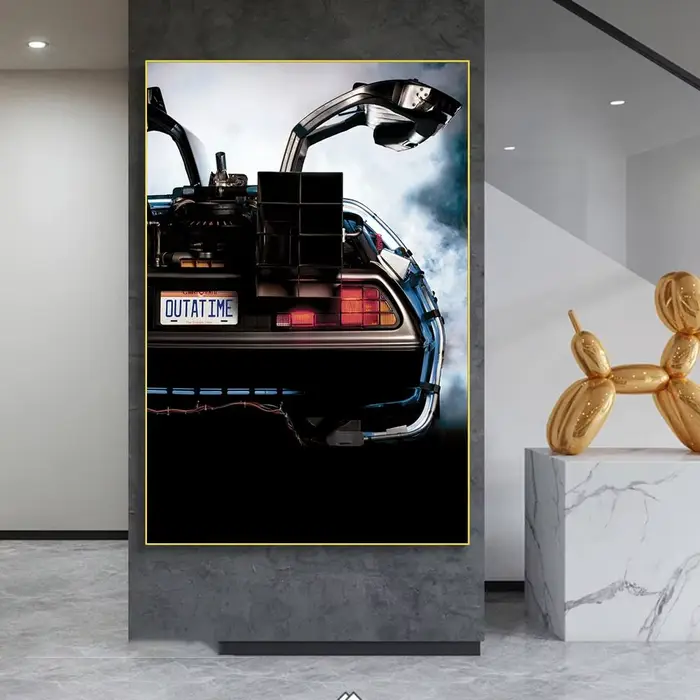 Film classique Clips retour vers le futur Delorean Time Machine affiche imprime décor à la maison scandinave minimaliste esthétique mur Art