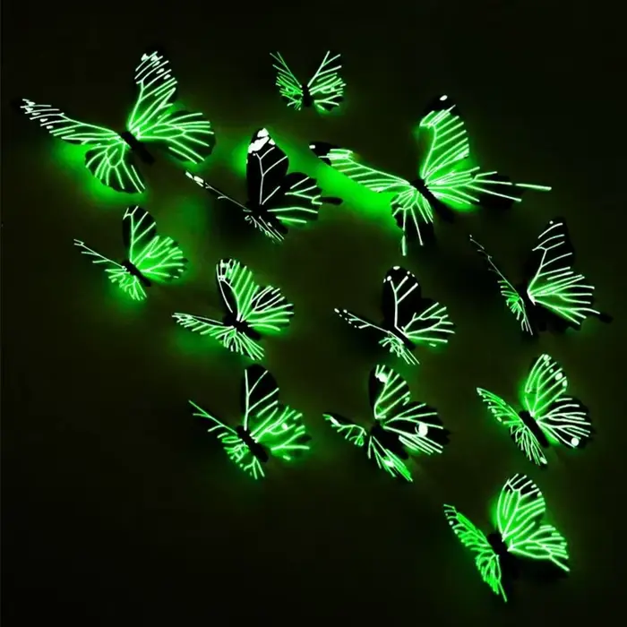 Autocollant mural créatif papillon lumineux 3D