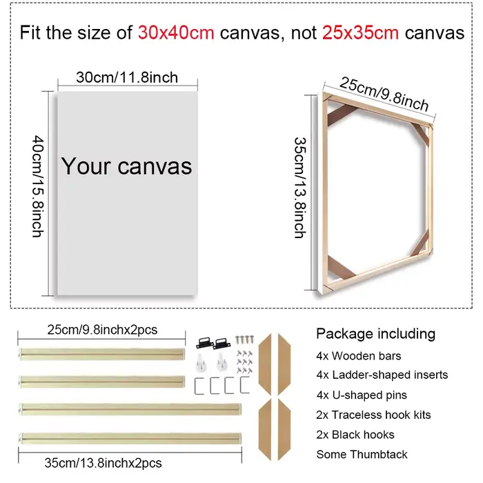 25x35 30x40cm cadre de peinture d'art mural cadres en bois pour toile peinture à l'huile diamant cad