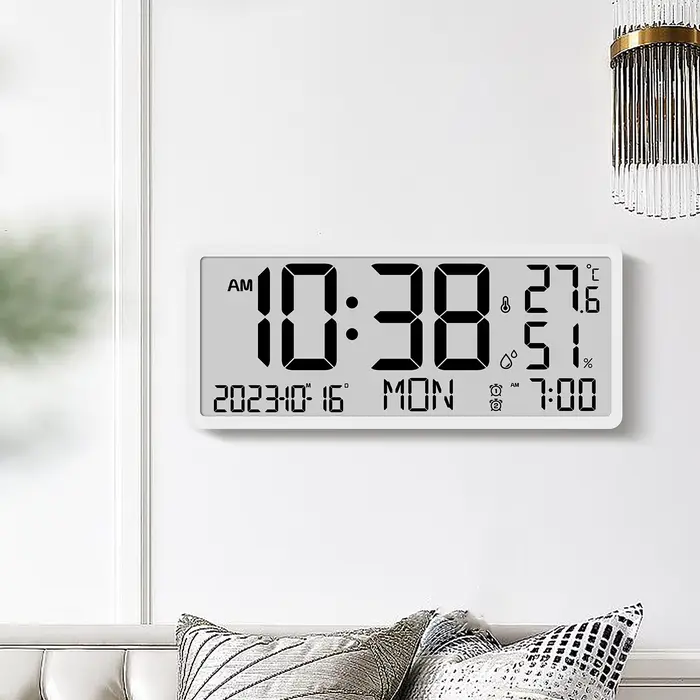 Horloge murale numérique LCD créative pour salon